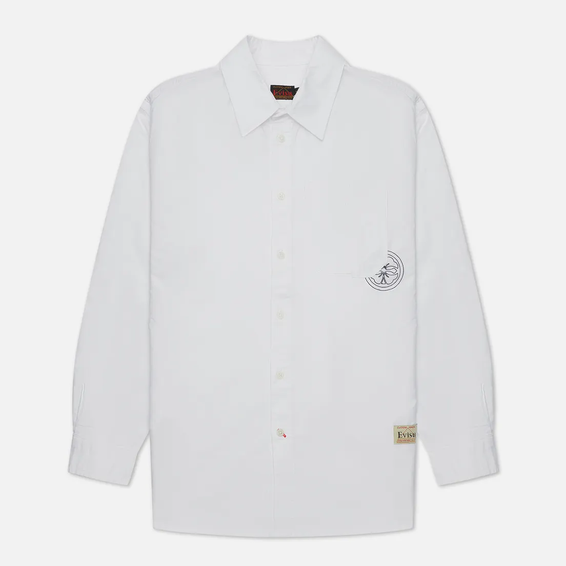 Evisu Мужская рубашка Heritage Reconstructed Pocket Oxford Print Logo