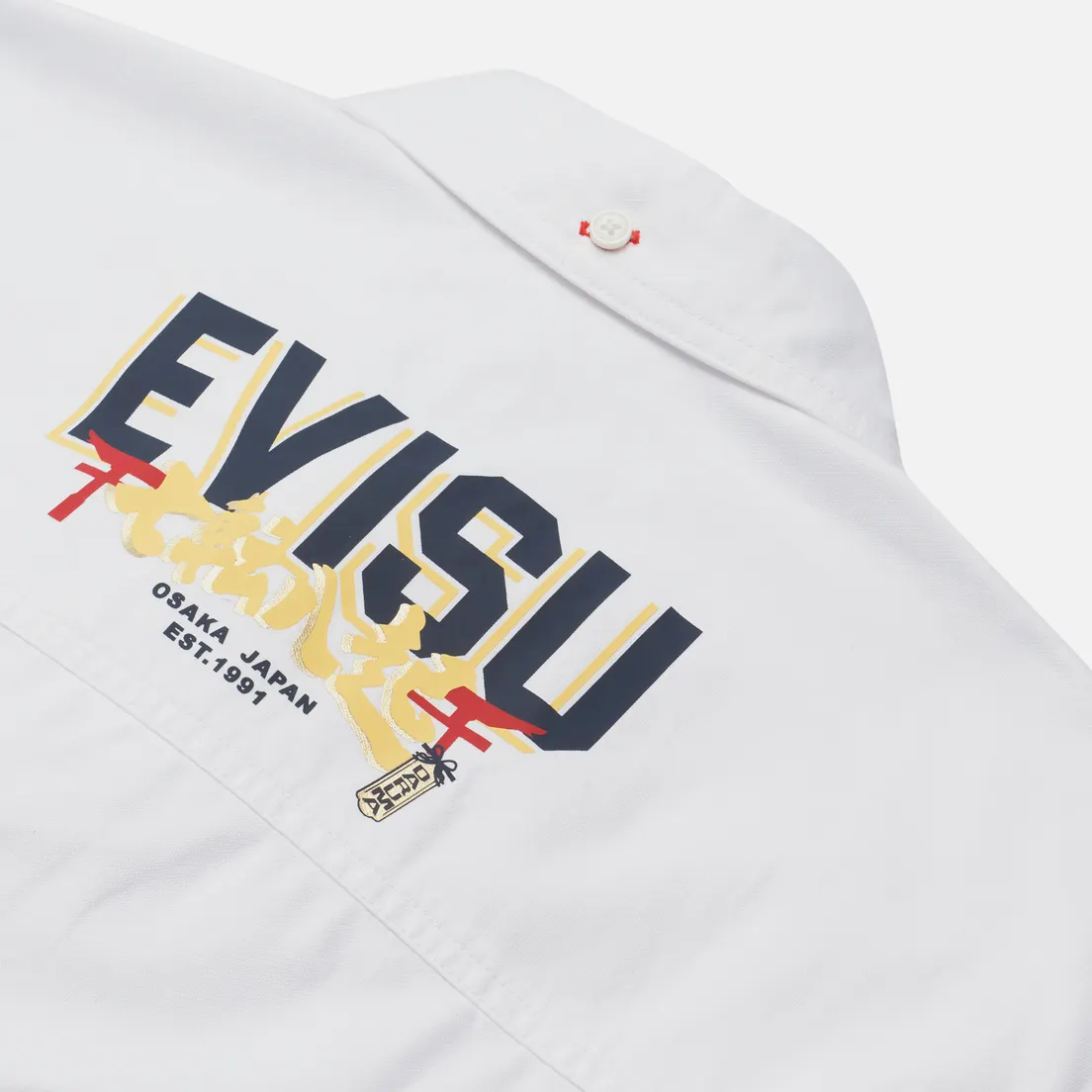 Evisu Мужская рубашка Heritage Reconstructed Pocket Oxford Print Logo