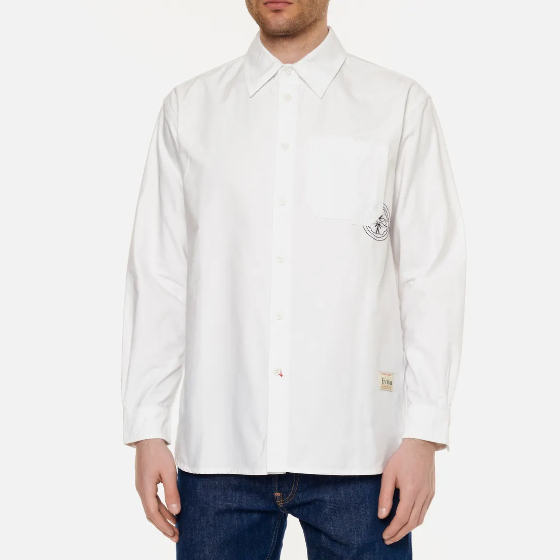 Evisu Мужская рубашка Heritage Reconstructed Pocket Oxford Print Logo