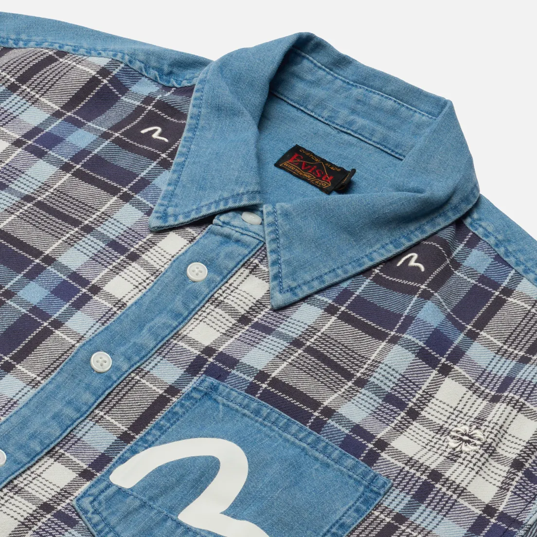 Evisu Мужская рубашка Heritage Yarn Dye Check Monogram