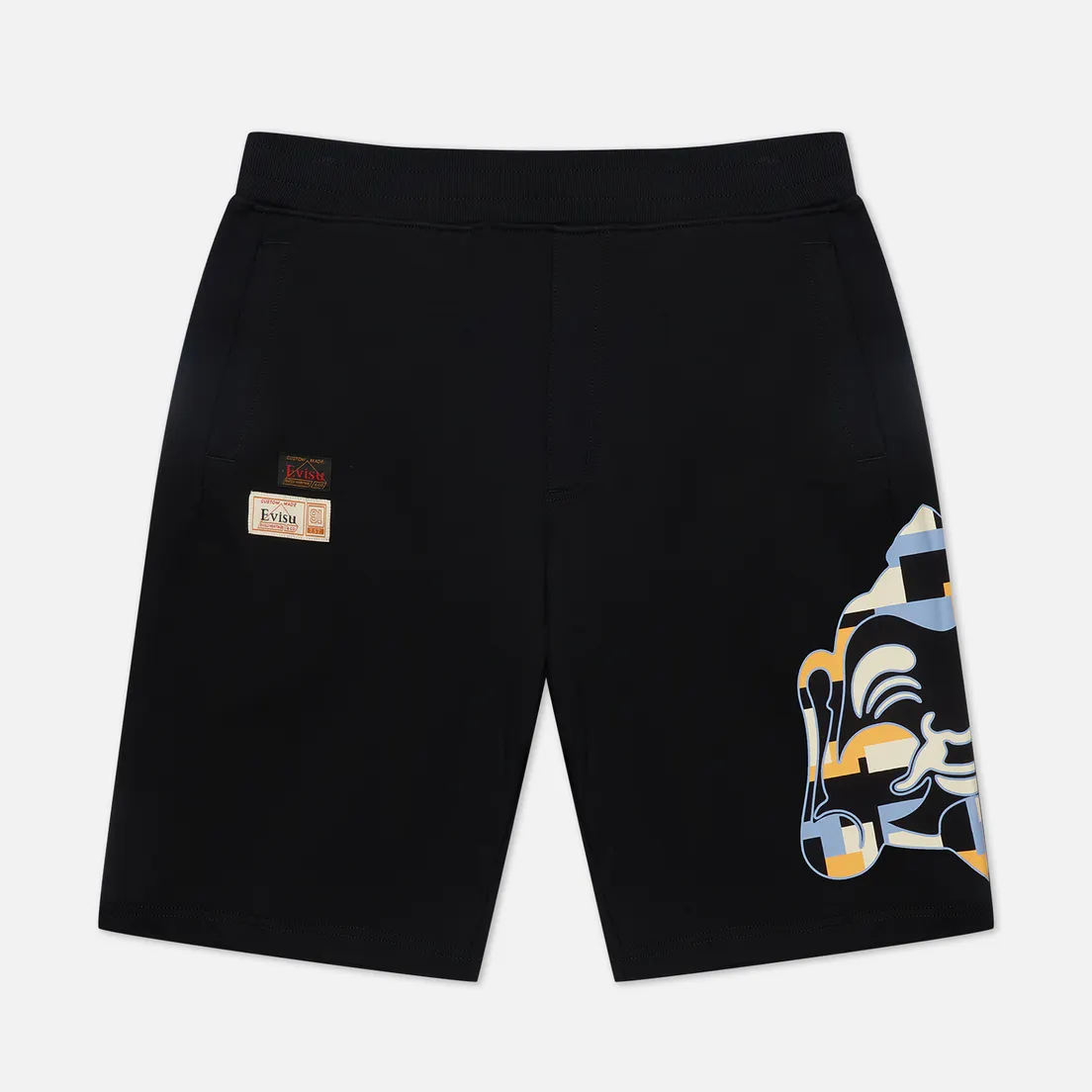 Evisu Мужские шорты Heritage Color Blocking Godhead Printed