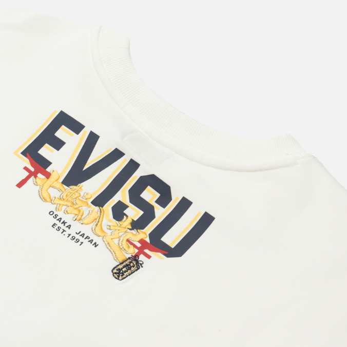 Мужская толстовка Evisu, цвет белый, размер XL 2ESHTM2SW345OSCT-OWHT Heritage Daruma-Komainu x Bonsai Embroidered - фото 3