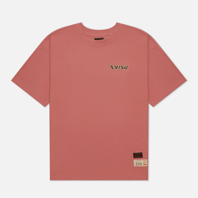 Мужская футболка Evisu, цвет розовый, размер S 2ESHTM2TS536RXCT-DPNK Heritage Classic Godhead Leather Patch Printed - фото 1