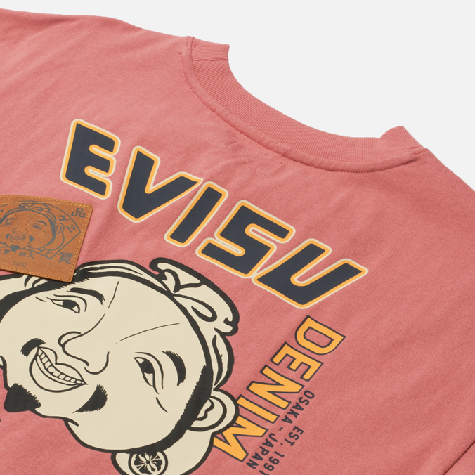 Мужская футболка Evisu, цвет розовый, размер S 2ESHTM2TS536RXCT-DPNK Heritage Classic Godhead Leather Patch Printed - фото 3