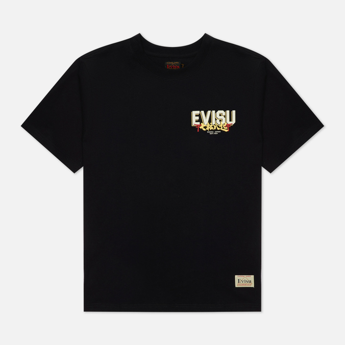 Мужская футболка Evisu, цвет чёрный, размер M 2ESHTM2TS584XXCT-BLKX Tweed Skirt Pockets - фото 1