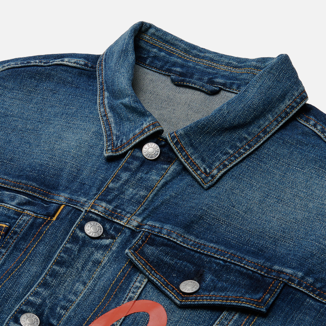 Evisu Мужская джинсовая куртка Heritage Multi-Pocket Denim