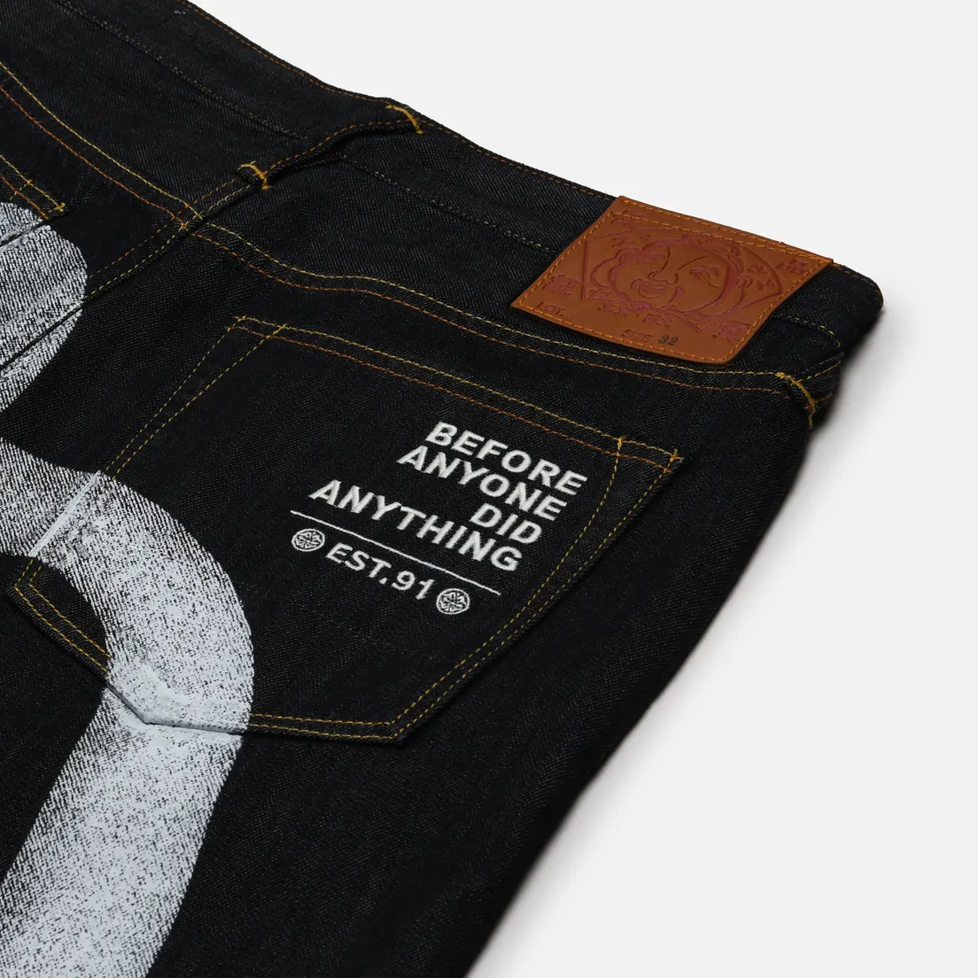 Evisu Мужские шорты Heritage Seagull-Daicock Discharge Printed Denim