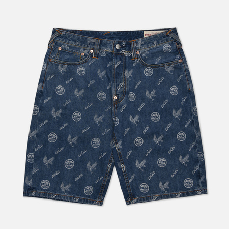 фото Мужские шорты evisu kamon eagle all over print & seagull embroidered, цвет синий, размер 30