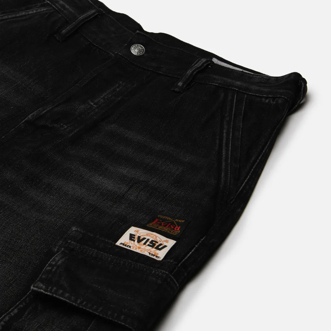 Evisu Мужские шорты Bogo Embroidered & Seagull Embroidered Cargo Denim
