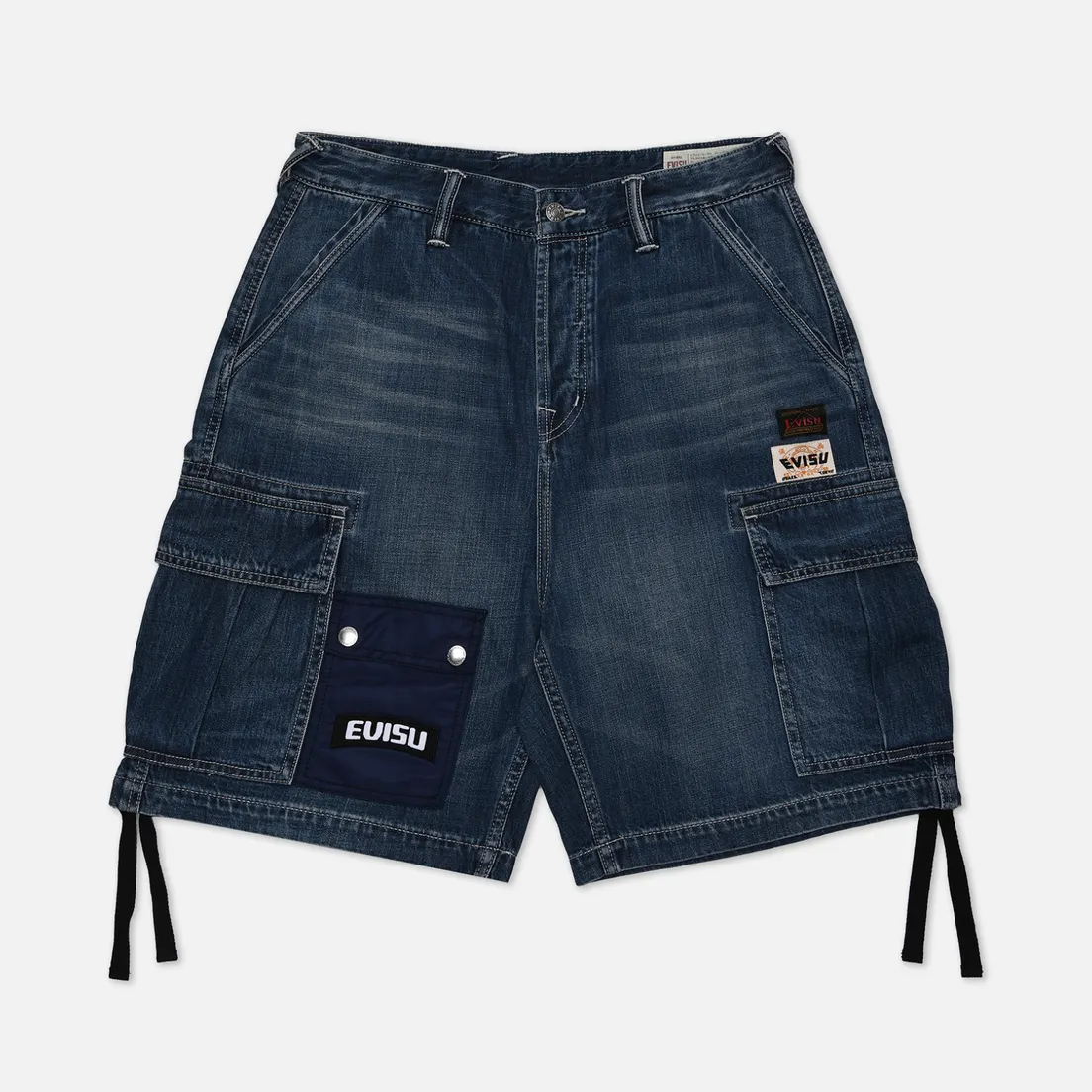 Evisu Мужские шорты Bogo Embroidered & Seagull Embroidered Cargo Denim