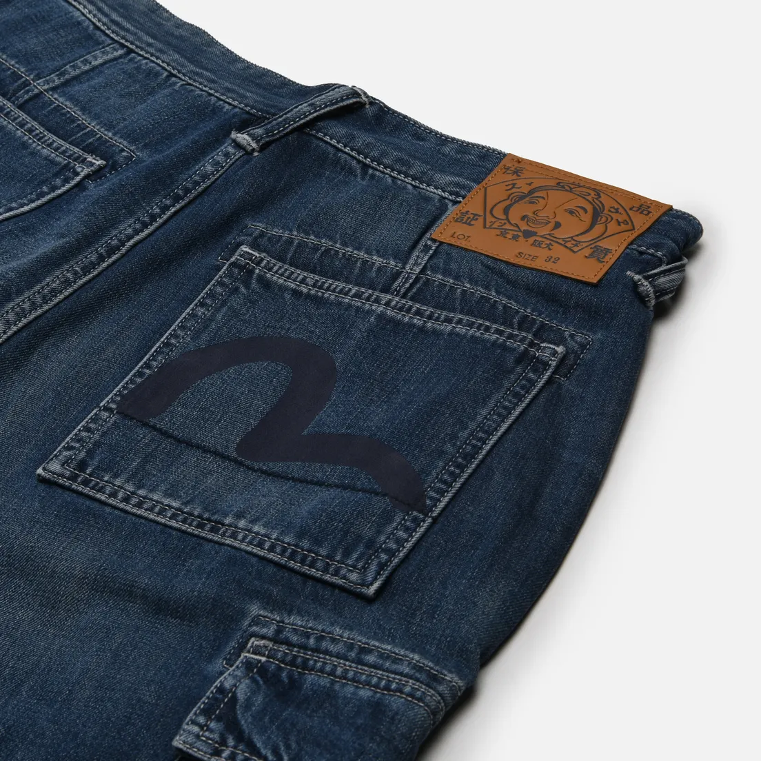 Evisu Мужские шорты Bogo Embroidered & Seagull Embroidered Cargo Denim
