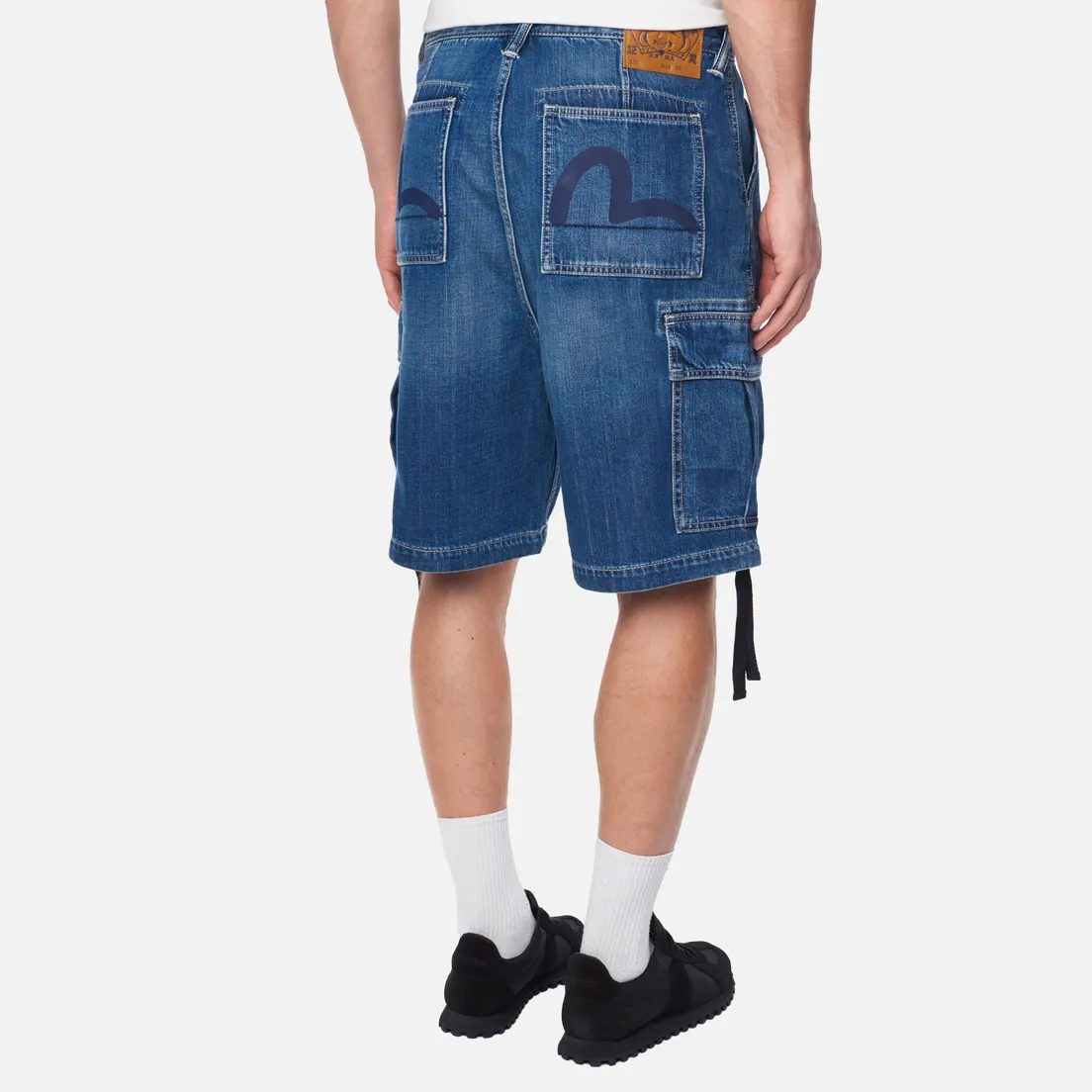 Evisu Мужские шорты Bogo Embroidered & Seagull Embroidered Cargo Denim