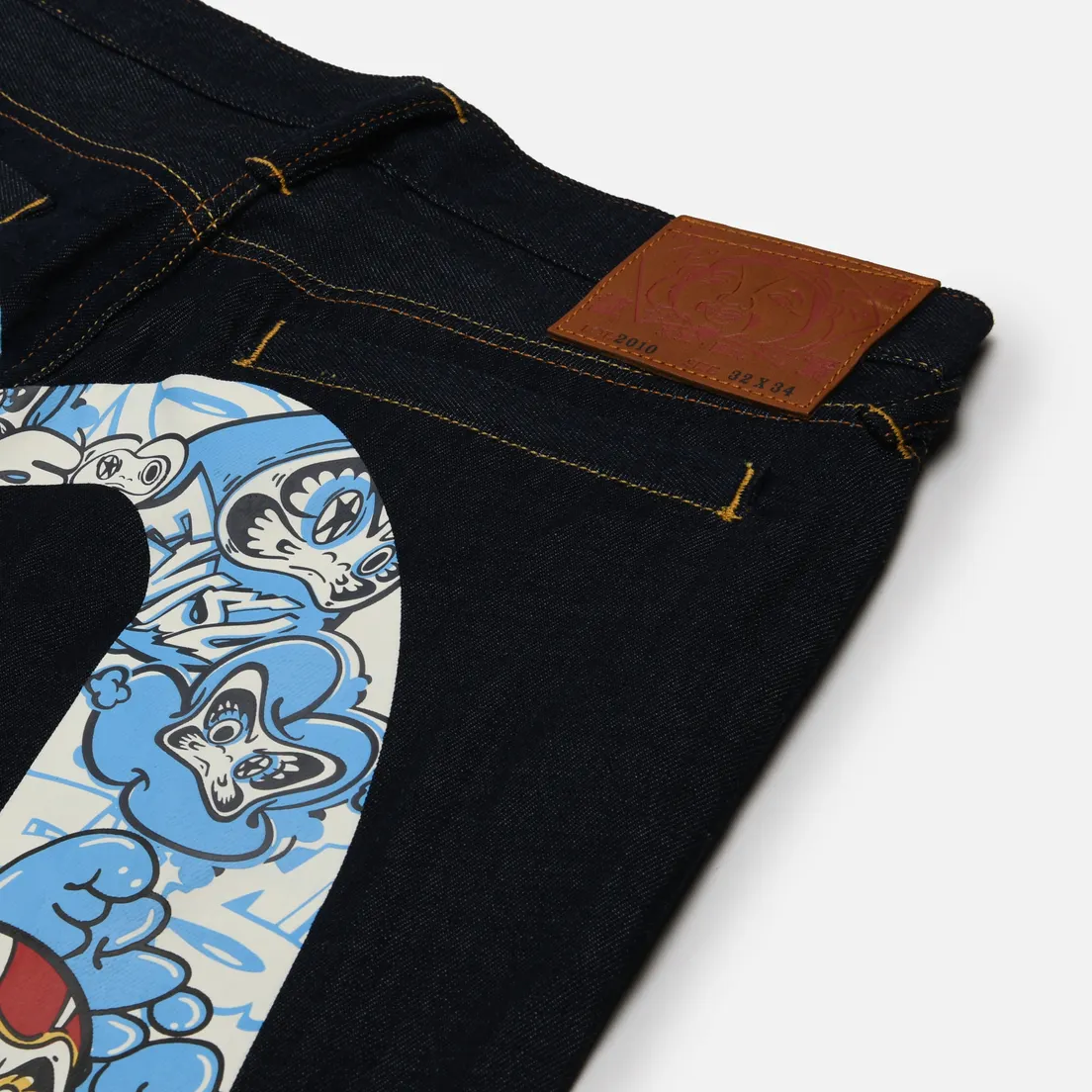 Evisu Мужские джинсы Heritage Graffiti Daruma Daicock Printed