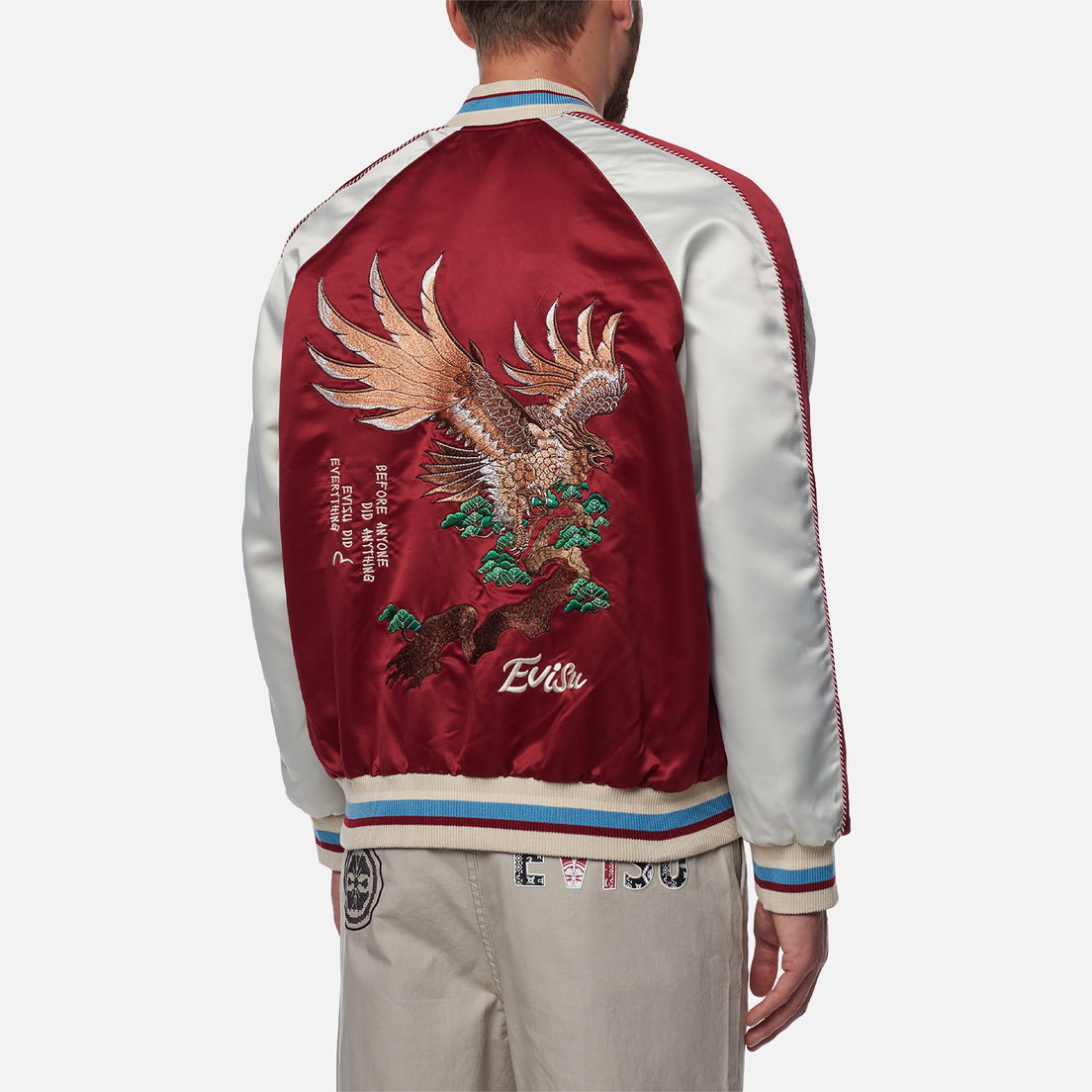 Evisu Мужская куртка бомбер Eagle & Evisu Embroidered Dual Face Souvenir