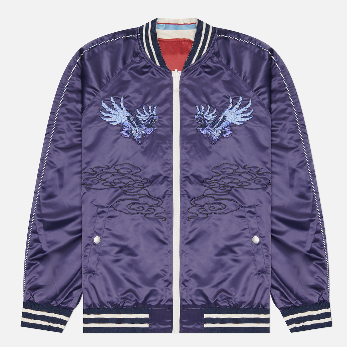 Evisu Мужская куртка бомбер Eagle & Evisu Embroidered Dual Face Souvenir