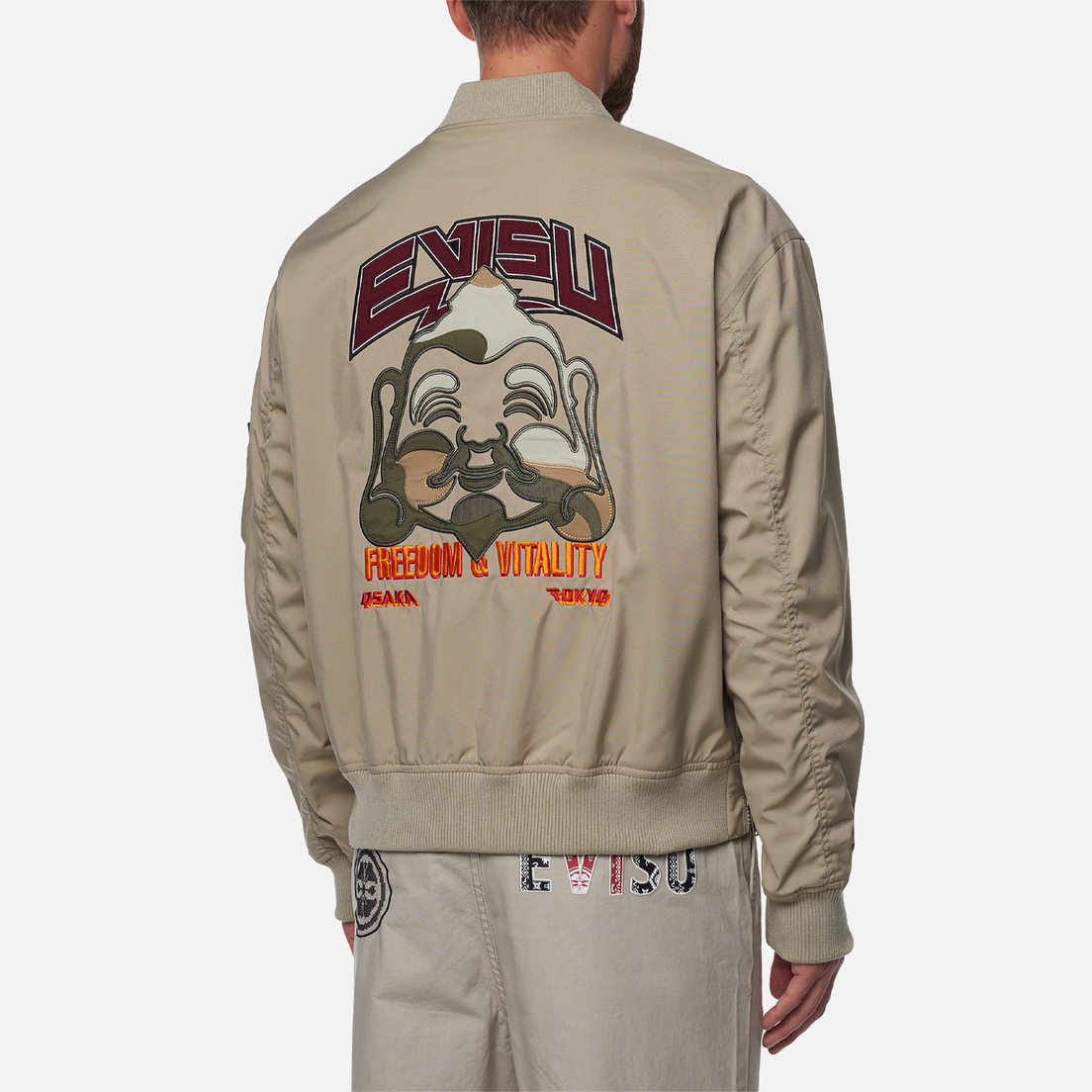 Evisu Мужская куртка бомбер Camouflage Patch Print & Applique MA-1