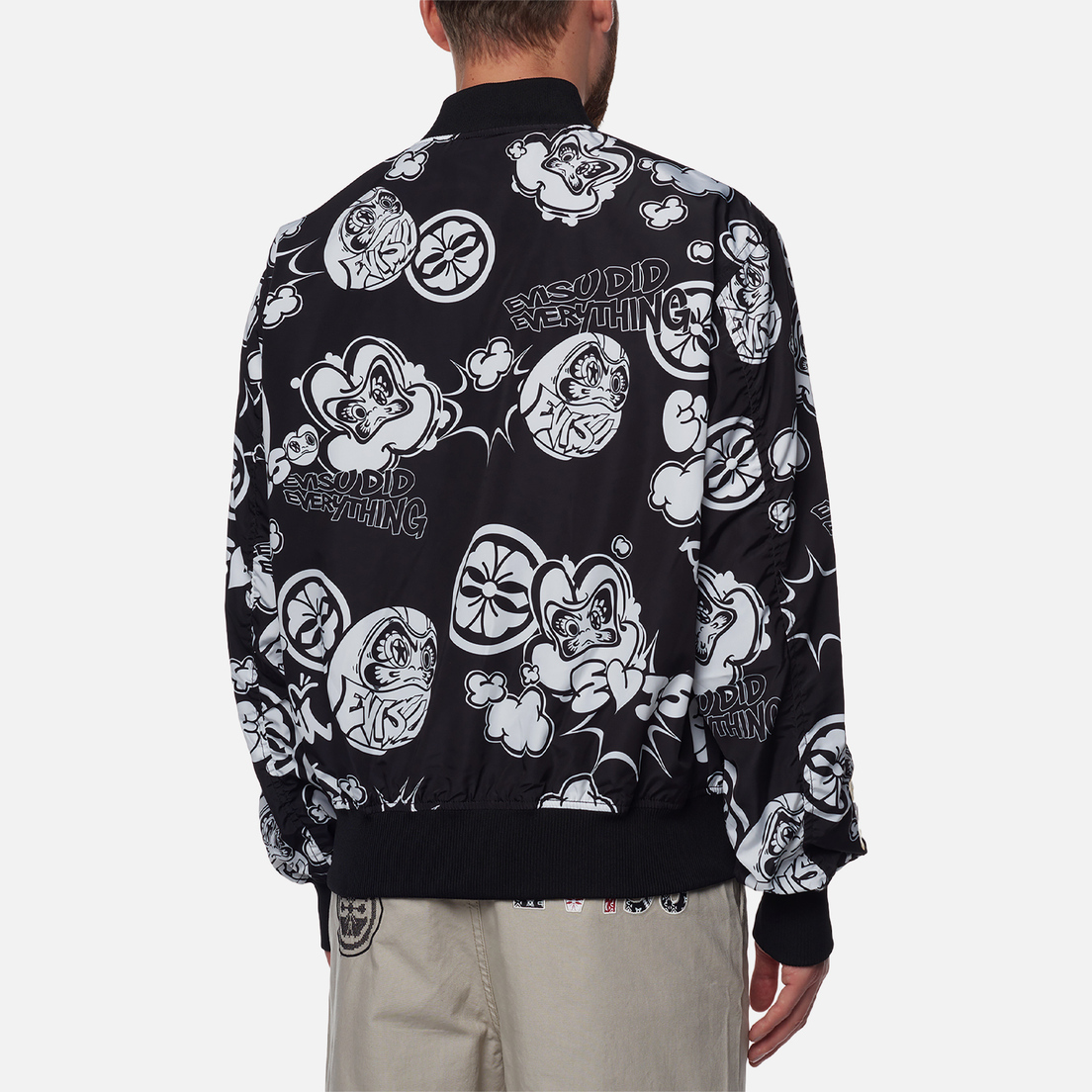Evisu Мужская куртка бомбер Heritage Graffiti Daruma All Over Print
