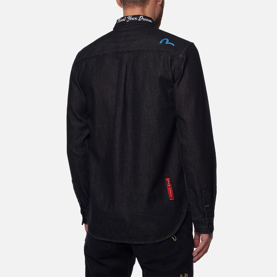 Evisu Мужская рубашка Eagle & Seagull Embroidered Denim