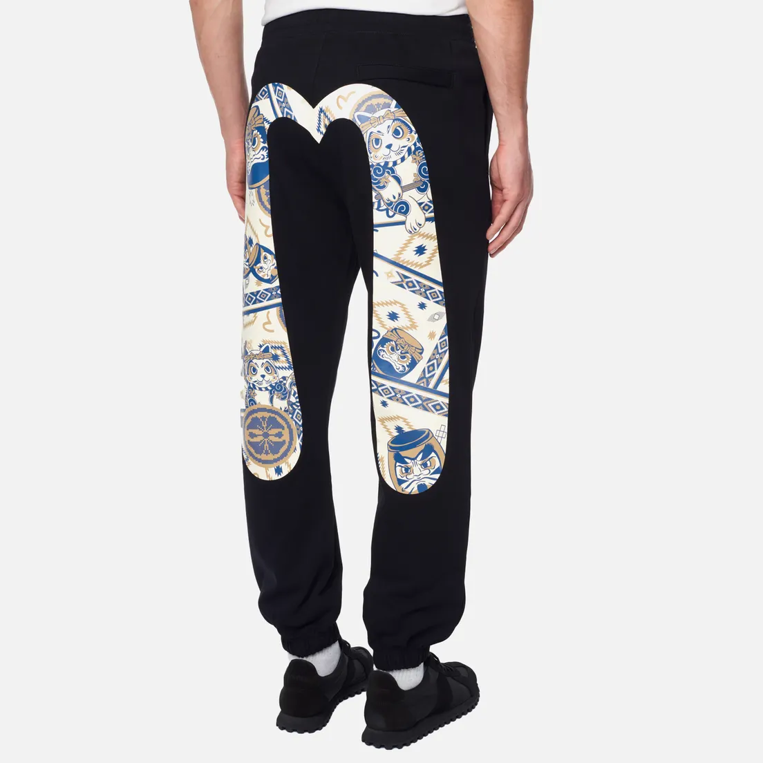 Evisu Мужские брюки Heritage Wadaiko Daruma & Cat Daicock Printed