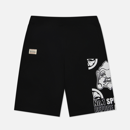 фото Мужские шорты evisu heritage godhead printed, цвет чёрный, размер s