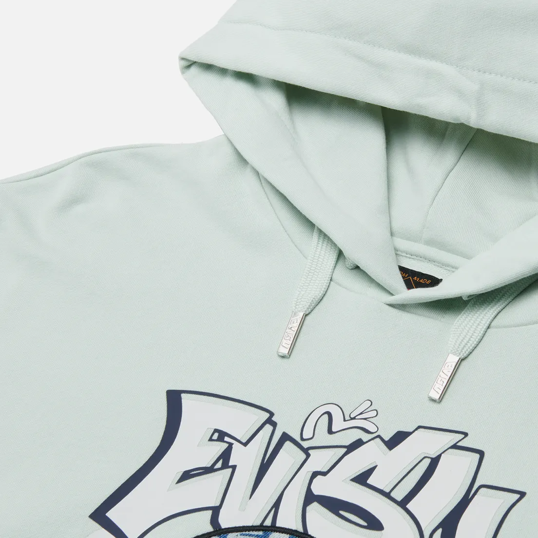 Evisu Мужская толстовка Heritage Daruma Denim Applique Hoodie