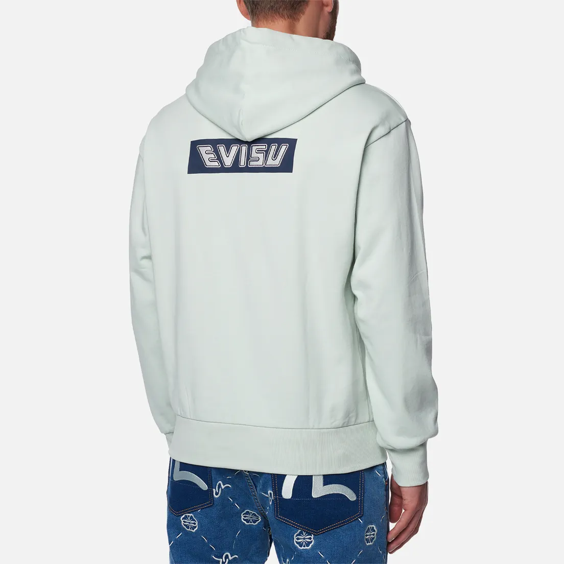 Evisu Мужская толстовка Heritage Daruma Denim Applique Hoodie