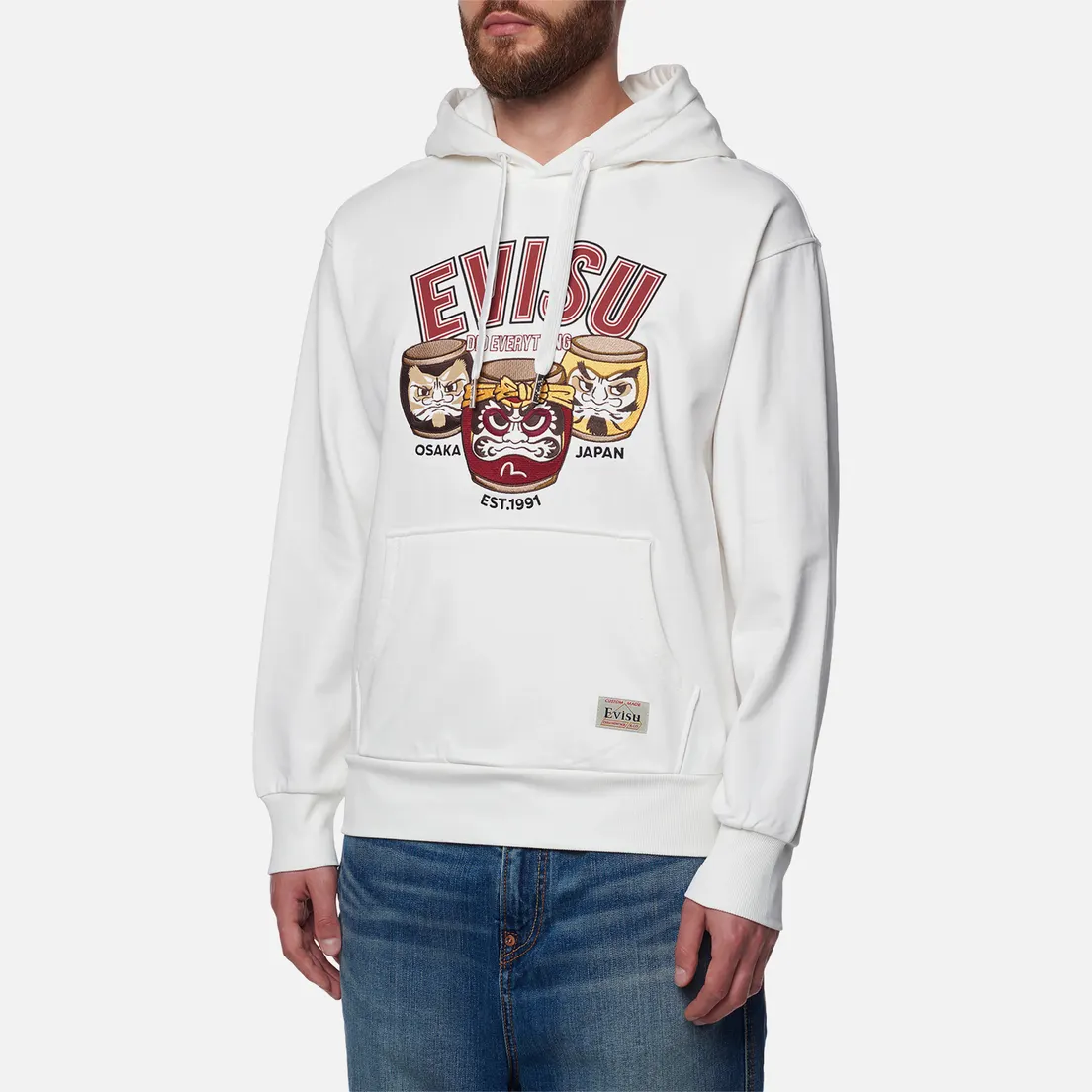 Evisu Мужская толстовка Heritage Wadaiko Daruma Embroidered Hoodie