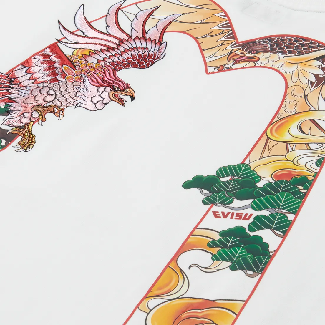 Evisu Мужская толстовка Evisu Embroidered & Eagle Daicock Printed