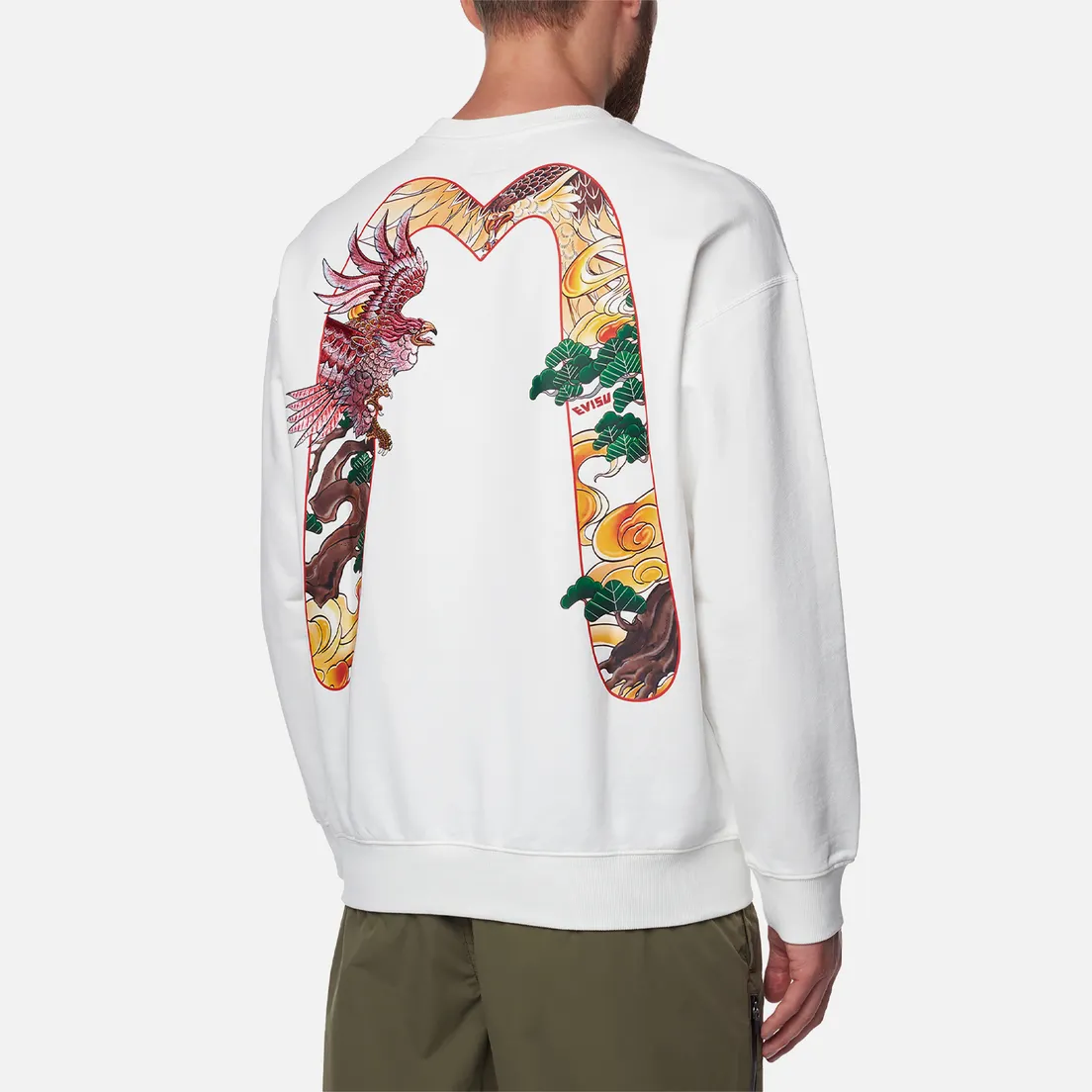 Evisu Мужская толстовка Evisu Embroidered & Eagle Daicock Printed