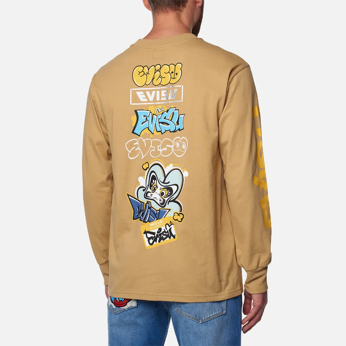 Evisu Мужской лонгслив Heritage Graffiti Wording Printed