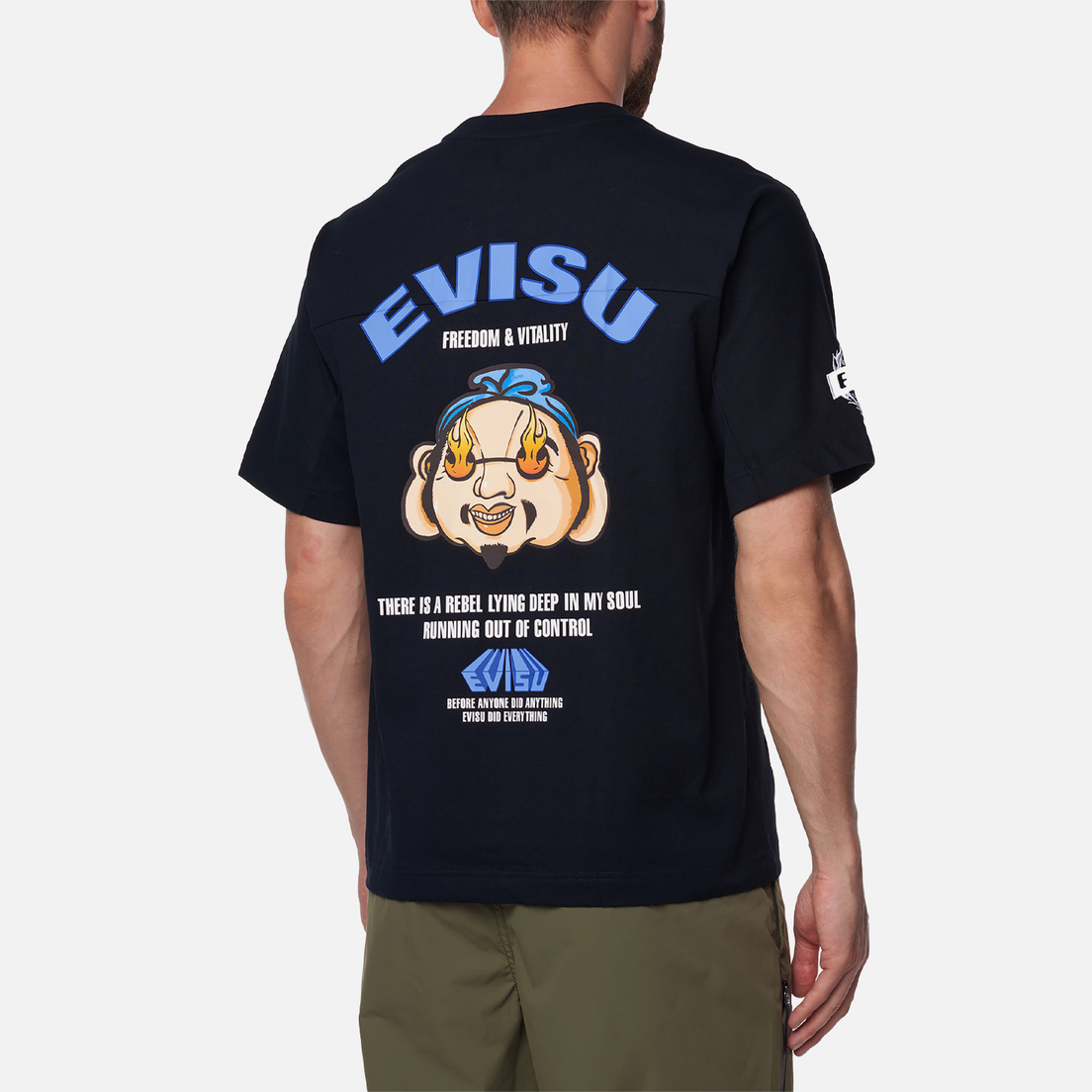 Evisu Мужская футболка Godhead & Evisu Print Embroidered Pocket