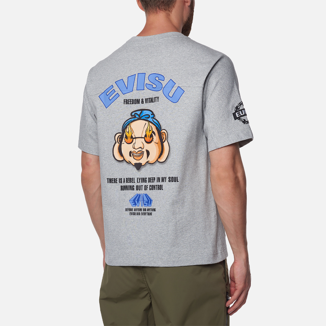 Evisu Мужская футболка Godhead & Evisu Print Embroidered Pocket
