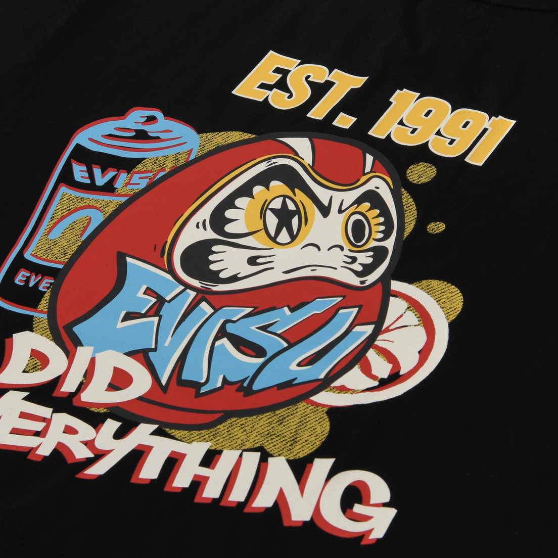 Evisu Мужская футболка Heritage Graffiti Daruma Printed