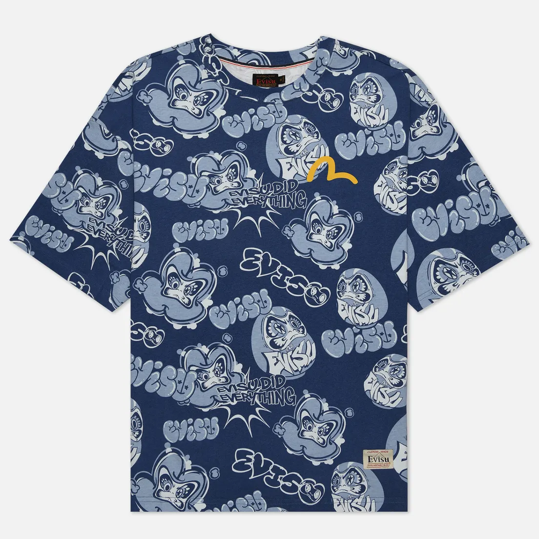 Evisu Мужская футболка Heritage Graffiti Daruma All Over Print