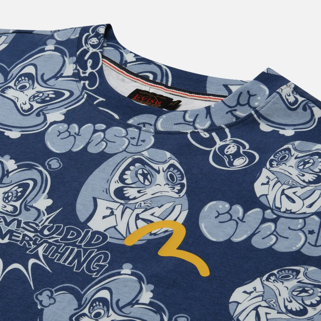 Evisu Мужская футболка Heritage Graffiti Daruma All Over Print