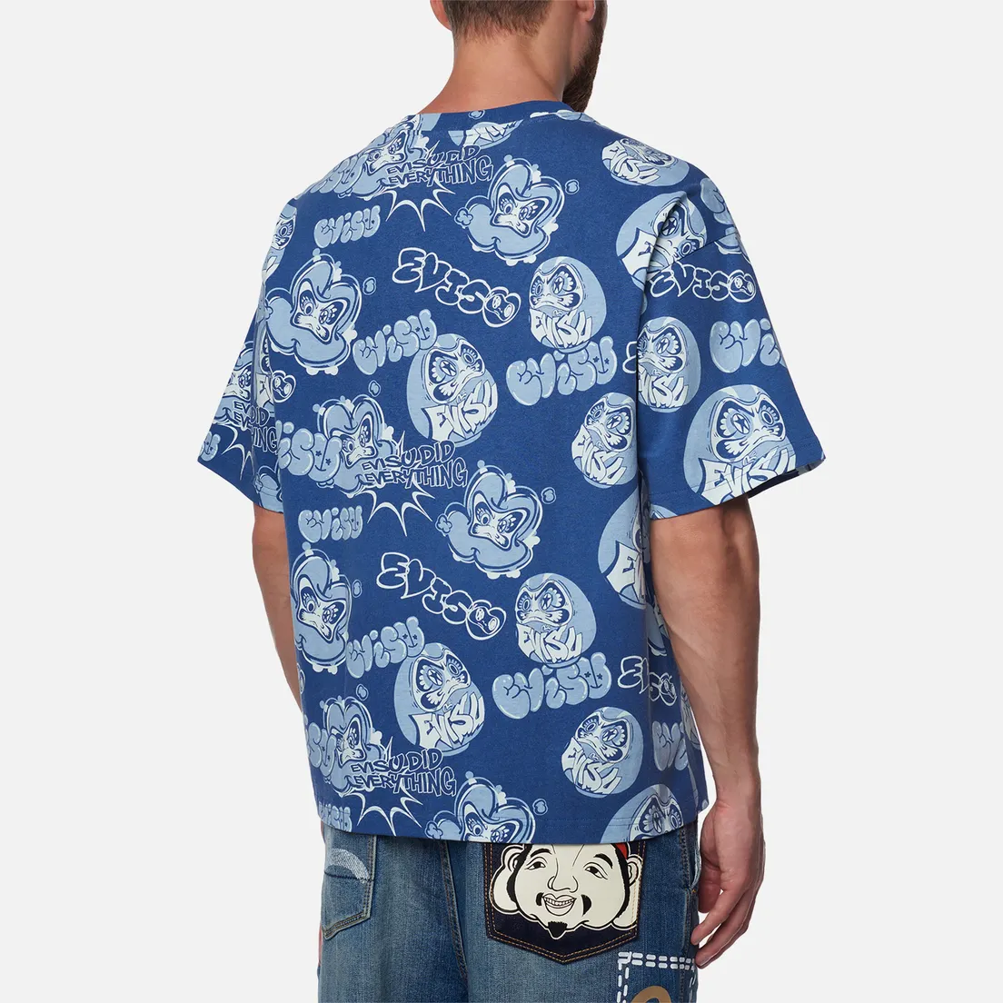 Evisu Мужская футболка Heritage Graffiti Daruma All Over Print