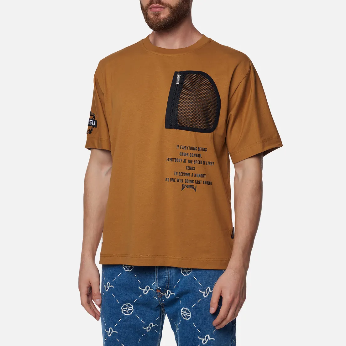 Evisu Мужская футболка Godhead & Evisu Print Embroidered Pocket