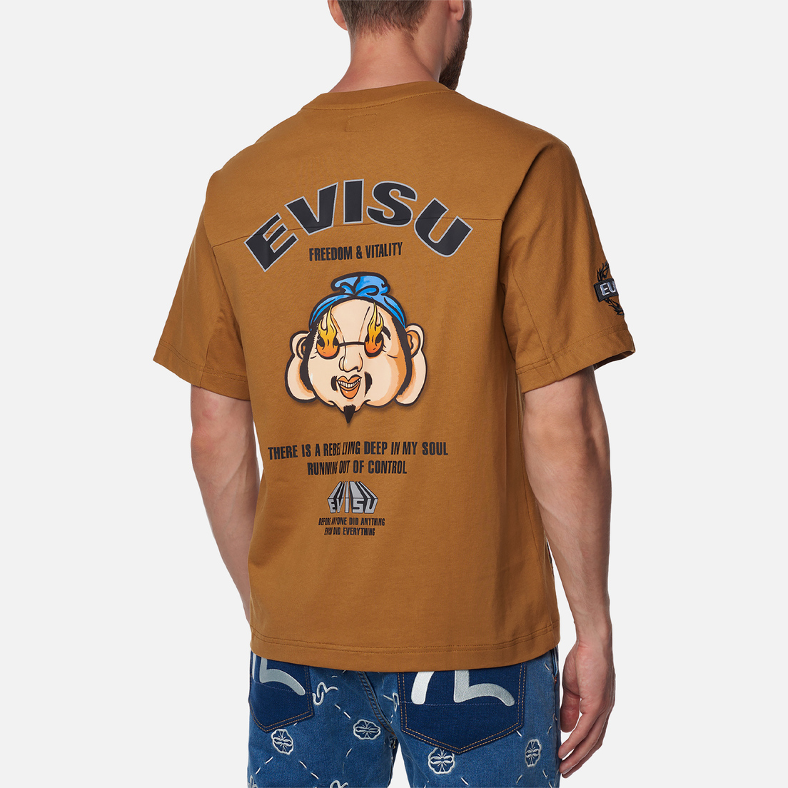 Evisu Мужская футболка Godhead & Evisu Print Embroidered Pocket