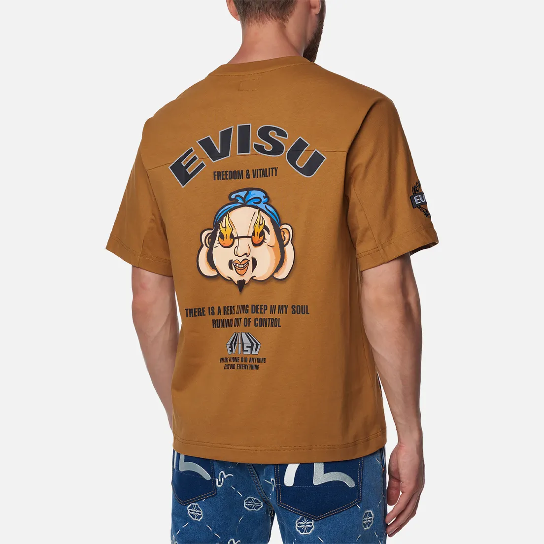 Evisu Мужская футболка Godhead & Evisu Print Embroidered Pocket