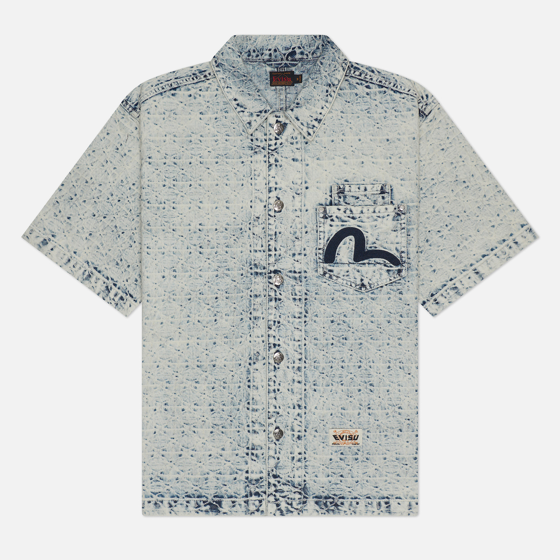 Evisu Мужская рубашка Kamon Jacquard Seagull Embroidery