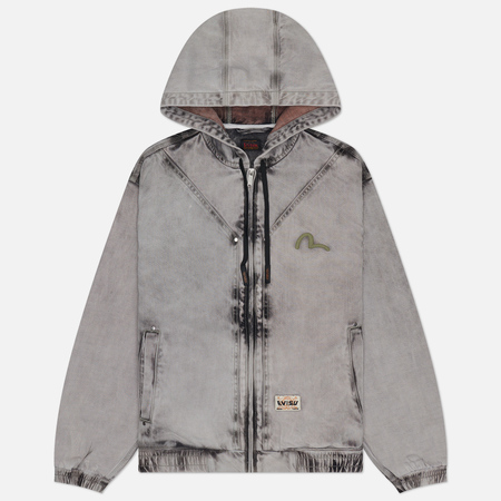 Мужская джинсовая куртка Evisu Seagull Koinobori Embroidery, цвет серый, размер L