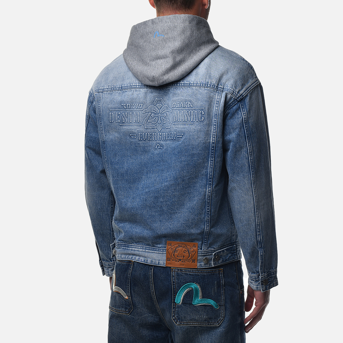 Evisu Мужская джинсовая куртка Seagull & Evisu Embossed Denim