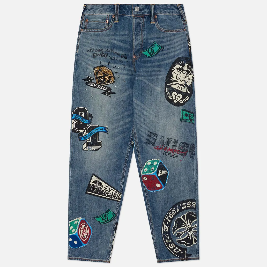 Evisu Мужские джинсы Take A Chance All Over Print