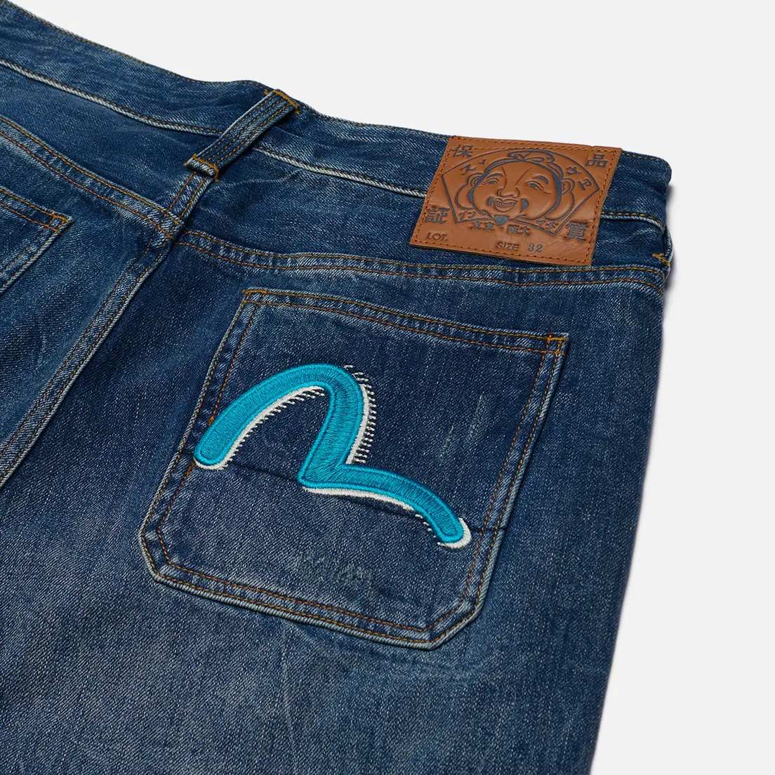 Evisu Мужские джинсы Lettering Print & Seagull Print & Embroidery