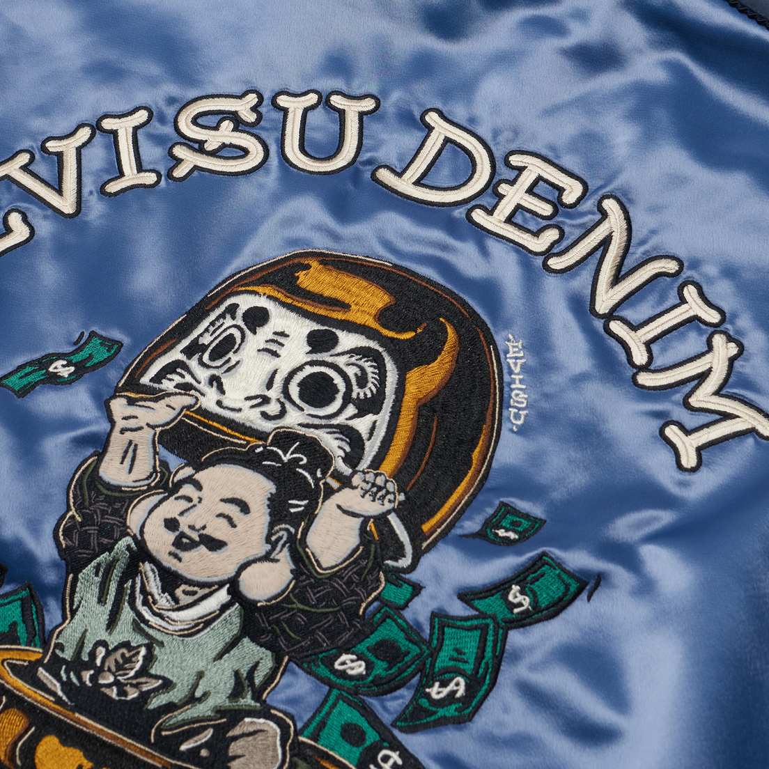 Evisu Мужская куртка бомбер Godhead & Daruma Embroidery Souvenir