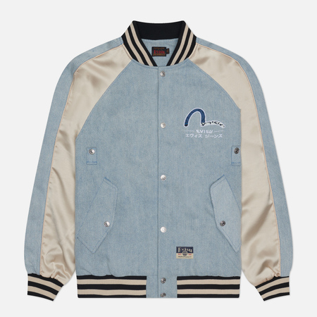 Мужская куртка бомбер Evisu Embroidered Panda Print Souvenir, цвет синий, размер S