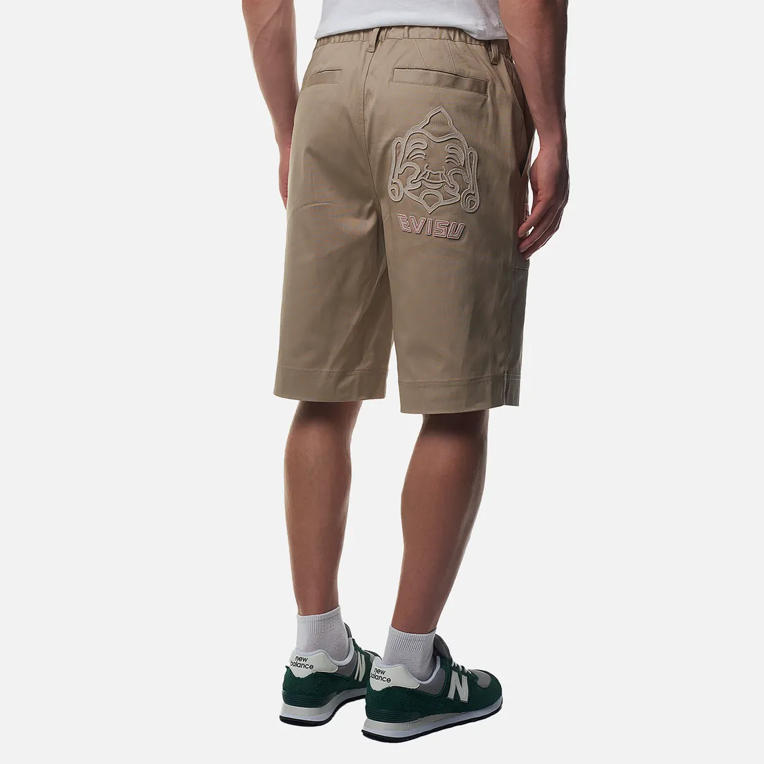 Evisu Мужские шорты Seagull Embroidery Baby GodHead Patchwork