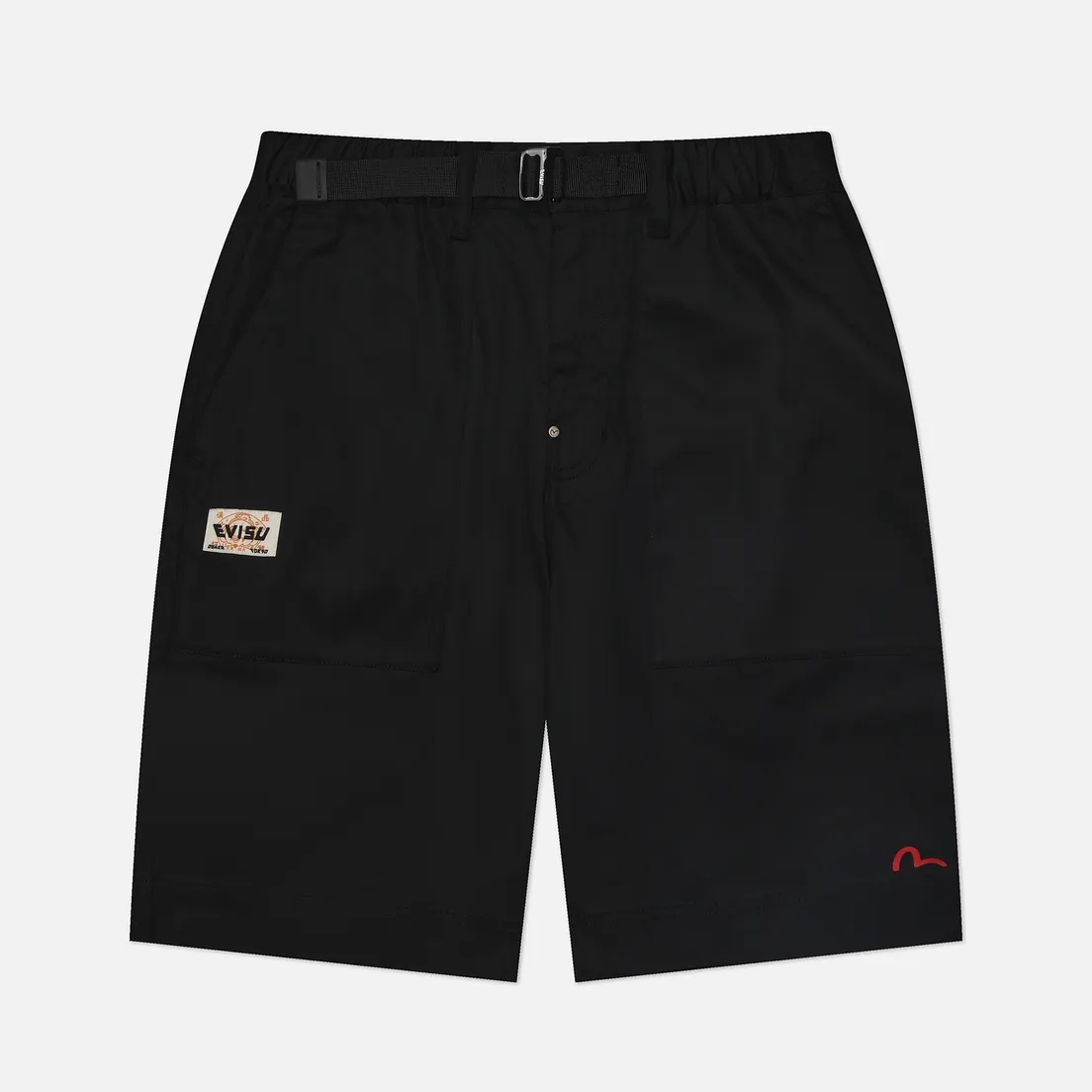 Evisu Мужские шорты Seagull Embroidery Baby GodHead Patchwork