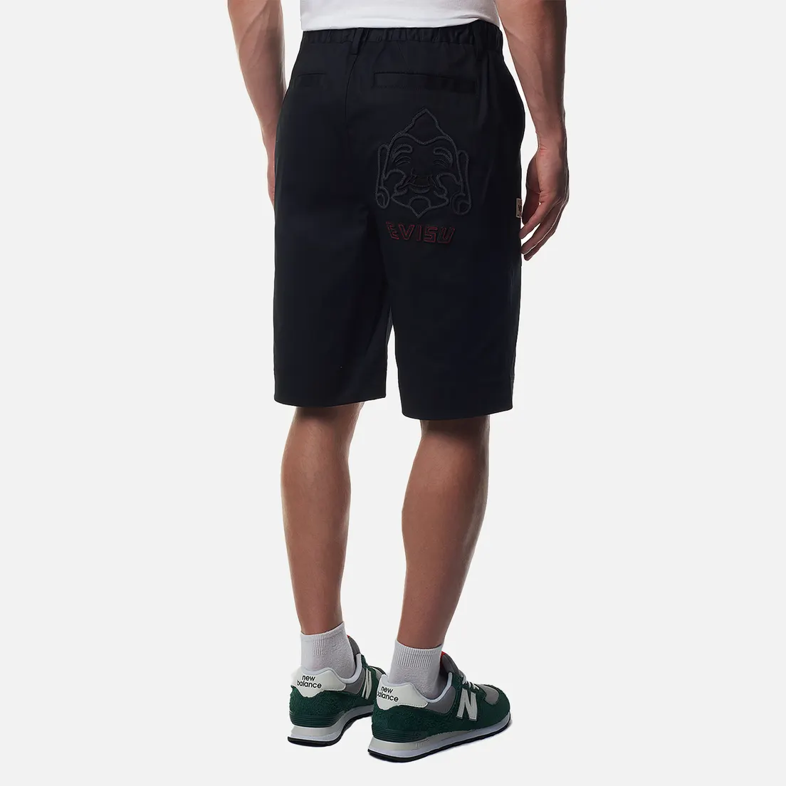 Evisu Мужские шорты Seagull Embroidery Baby GodHead Patchwork
