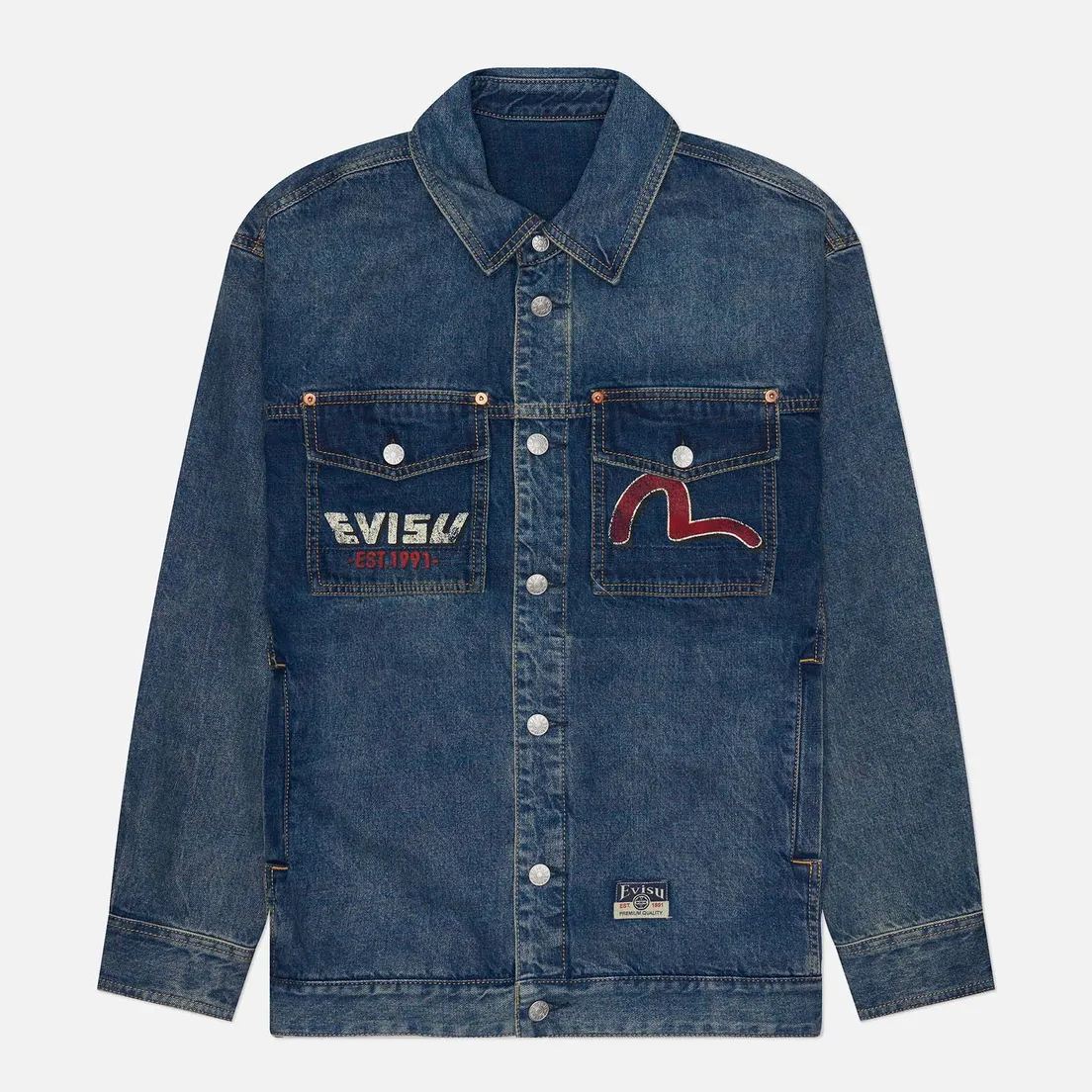 Evisu Мужская джинсовая куртка Godhead Printed
